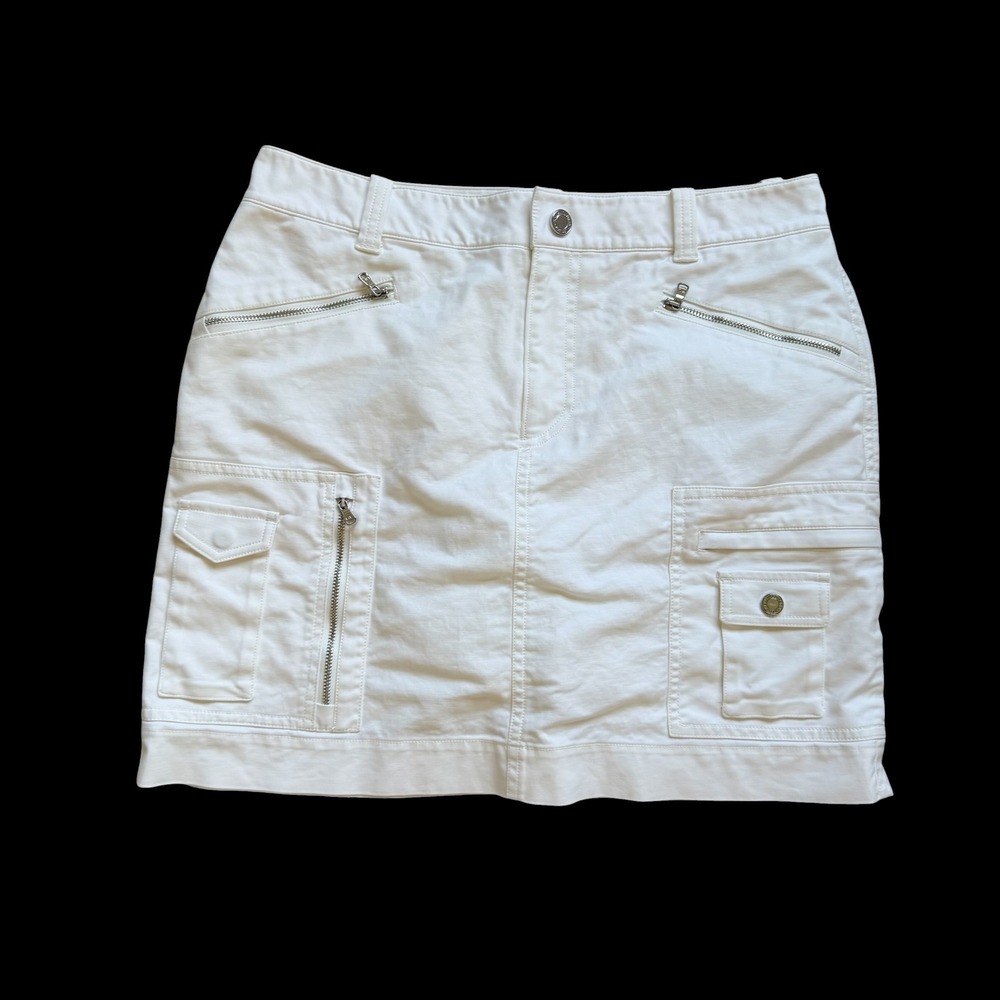 Y2K Ralph Lauren Golf White Cargo Skort Womens 8 Cotton Blend Utility Mini Skirt
